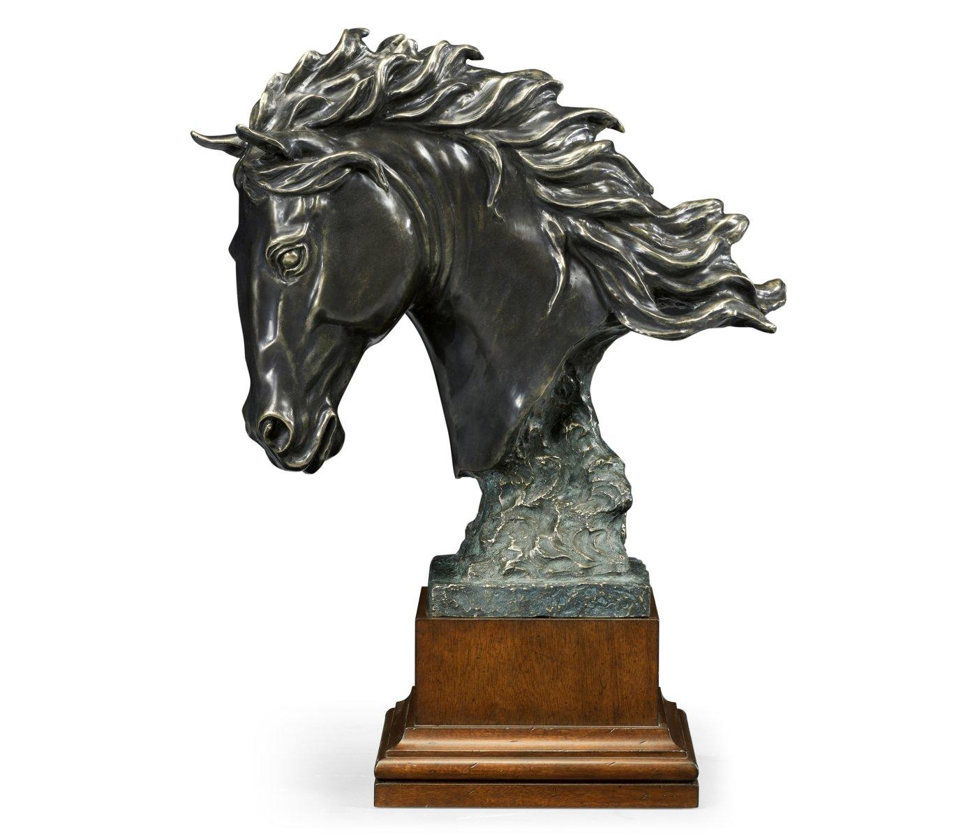 Jonathan Charles Antique Dark Bronze Stallion Horse Head