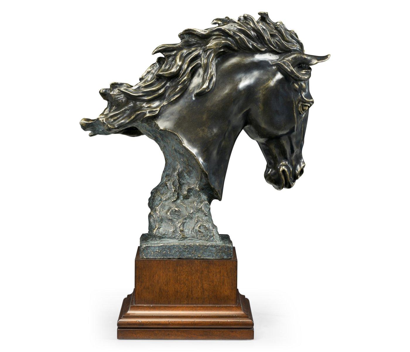 Jonathan Charles Antique Dark Bronze Stallion Horse Head