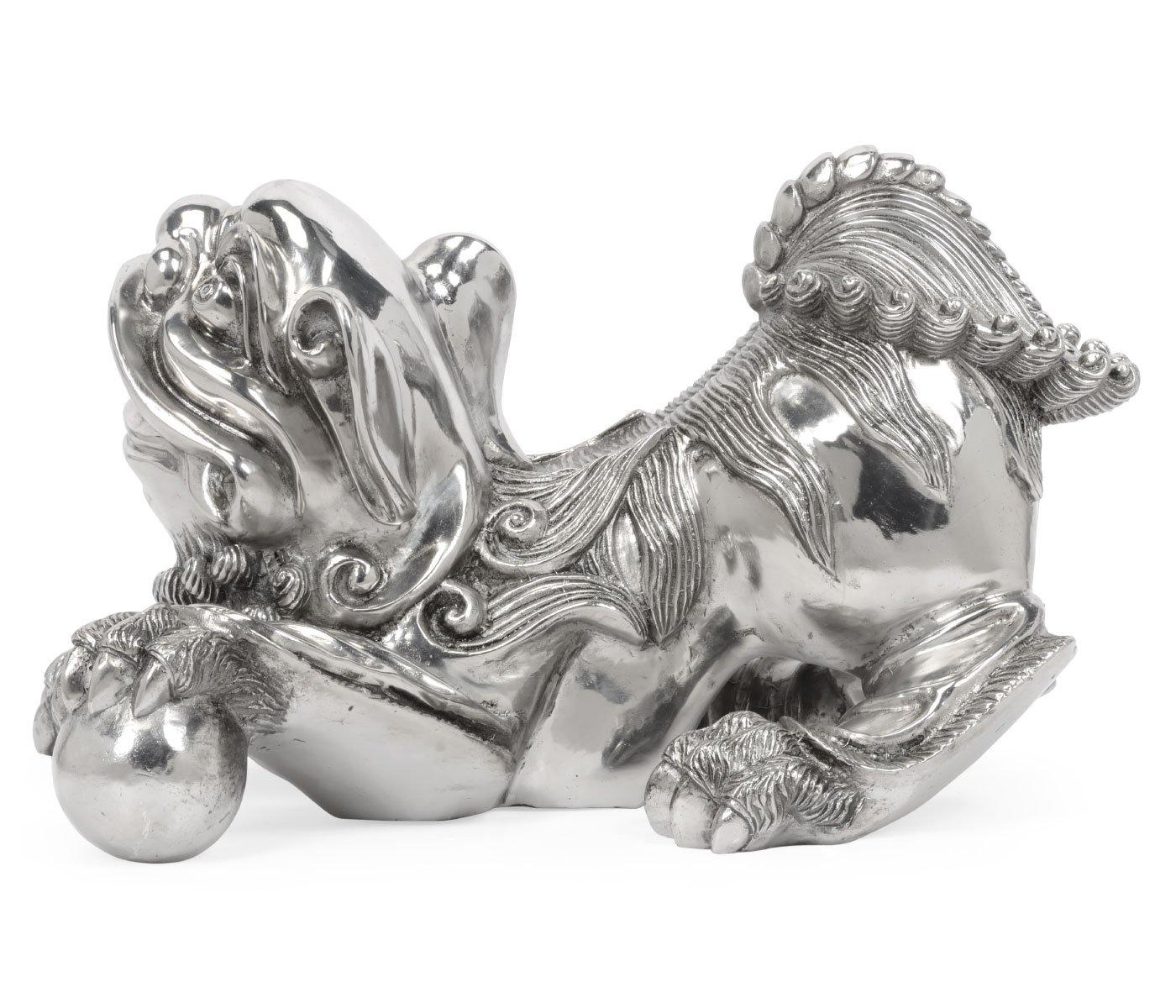 Jonathan Charles Foo Dog Ornament - Stainless Steel