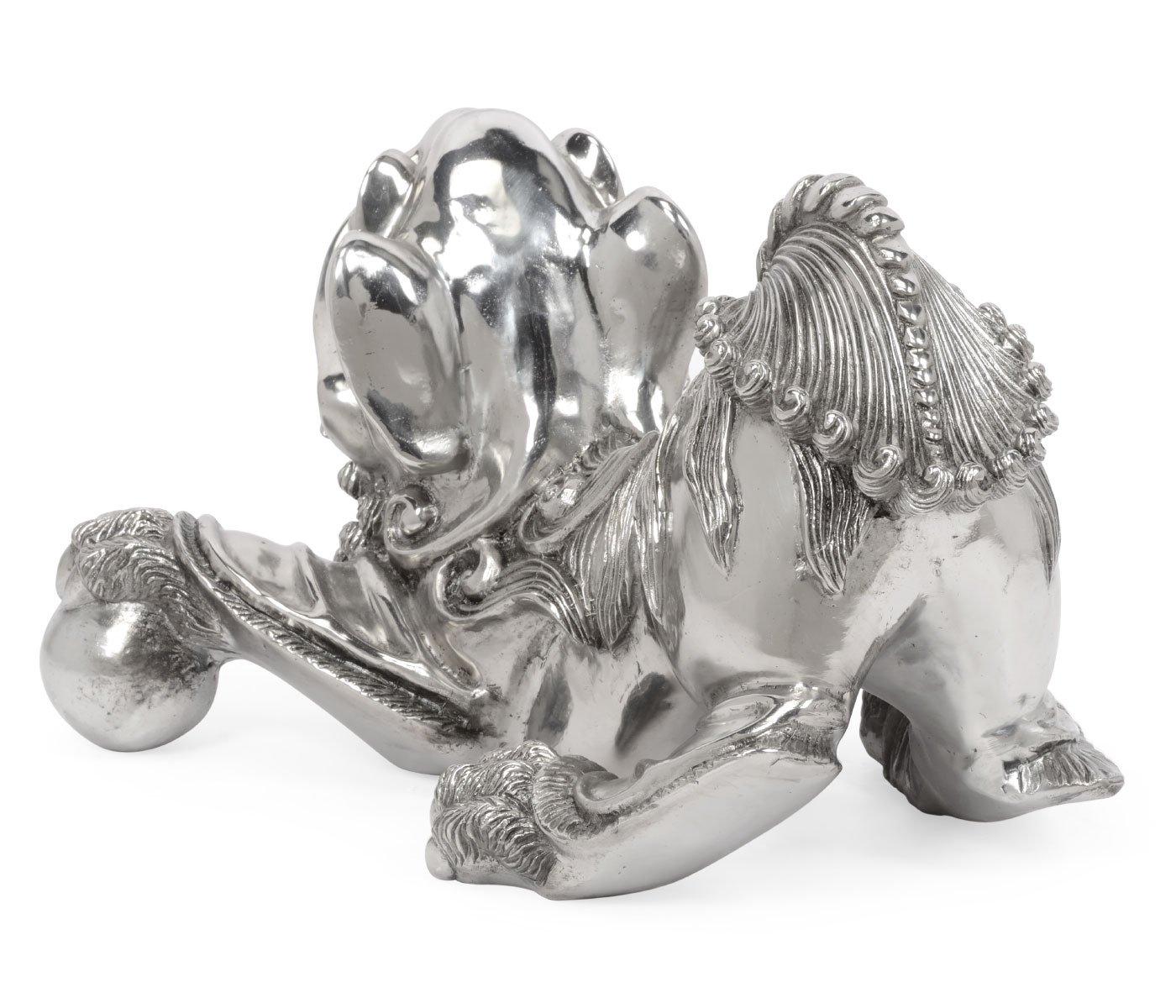 Jonathan Charles Foo Dog Ornament - Stainless Steel