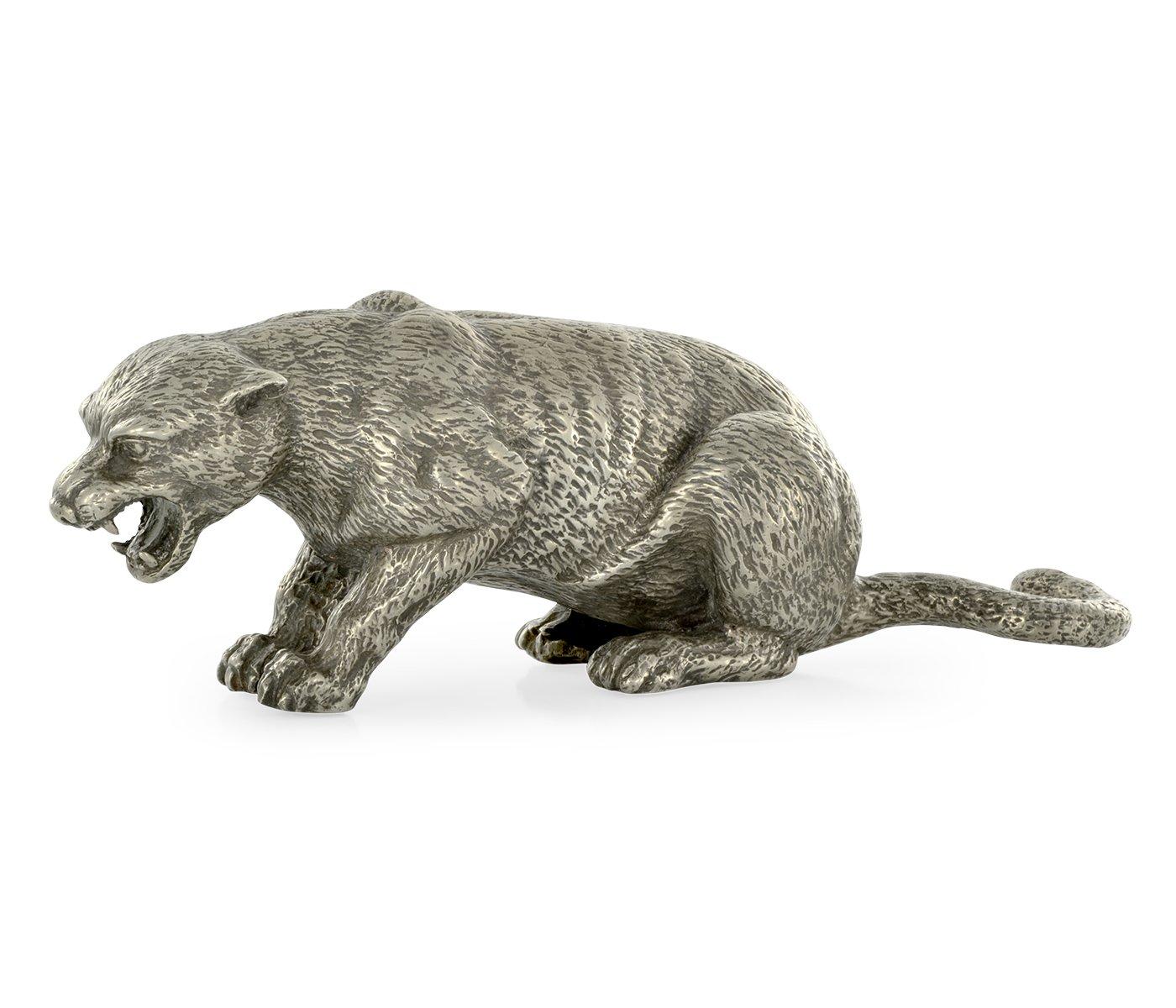 Jonathan Charles Antique White Brass Panther