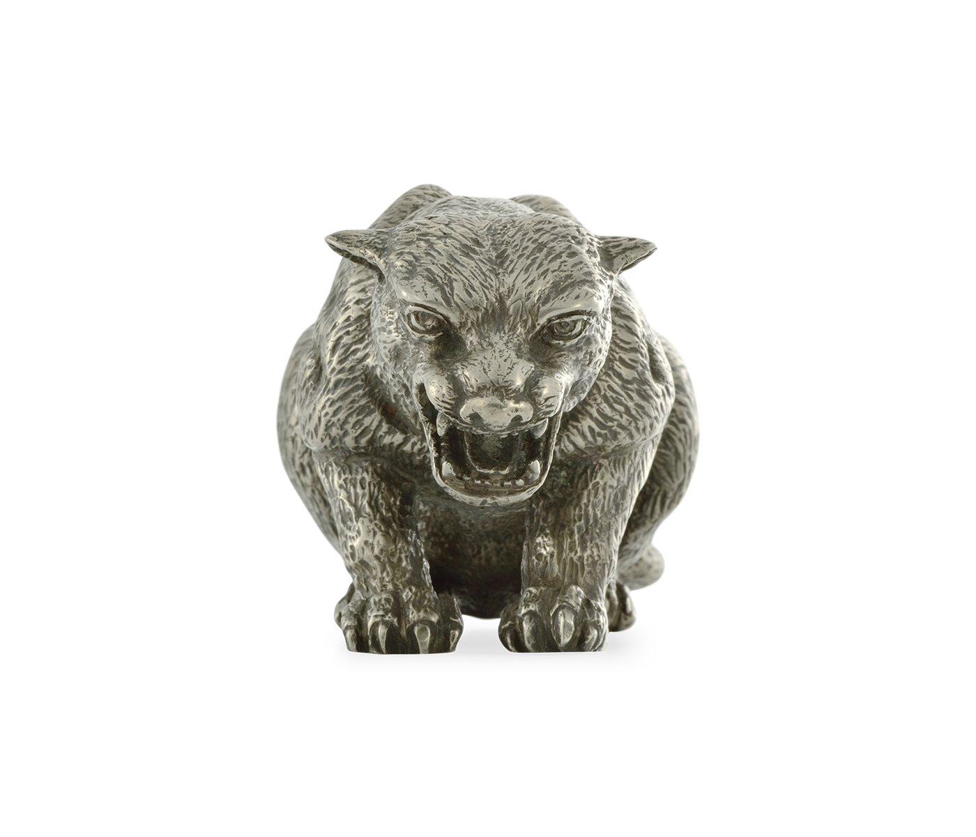 Jonathan Charles Antique White Brass Panther