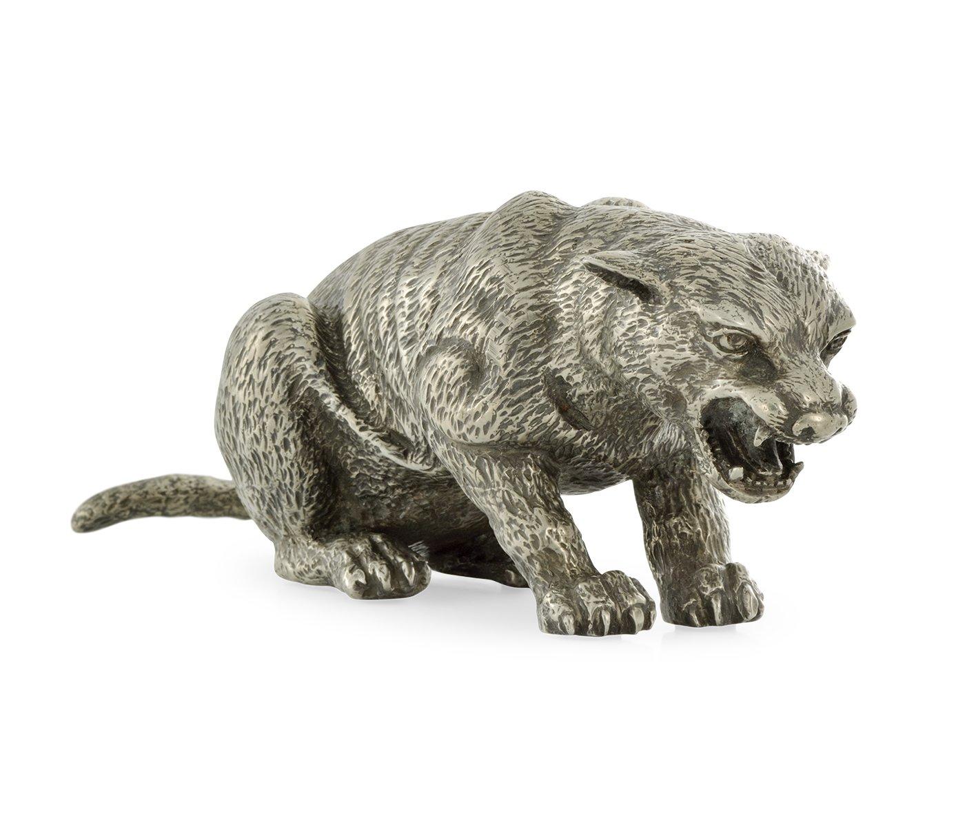 Jonathan Charles Antique White Brass Panther