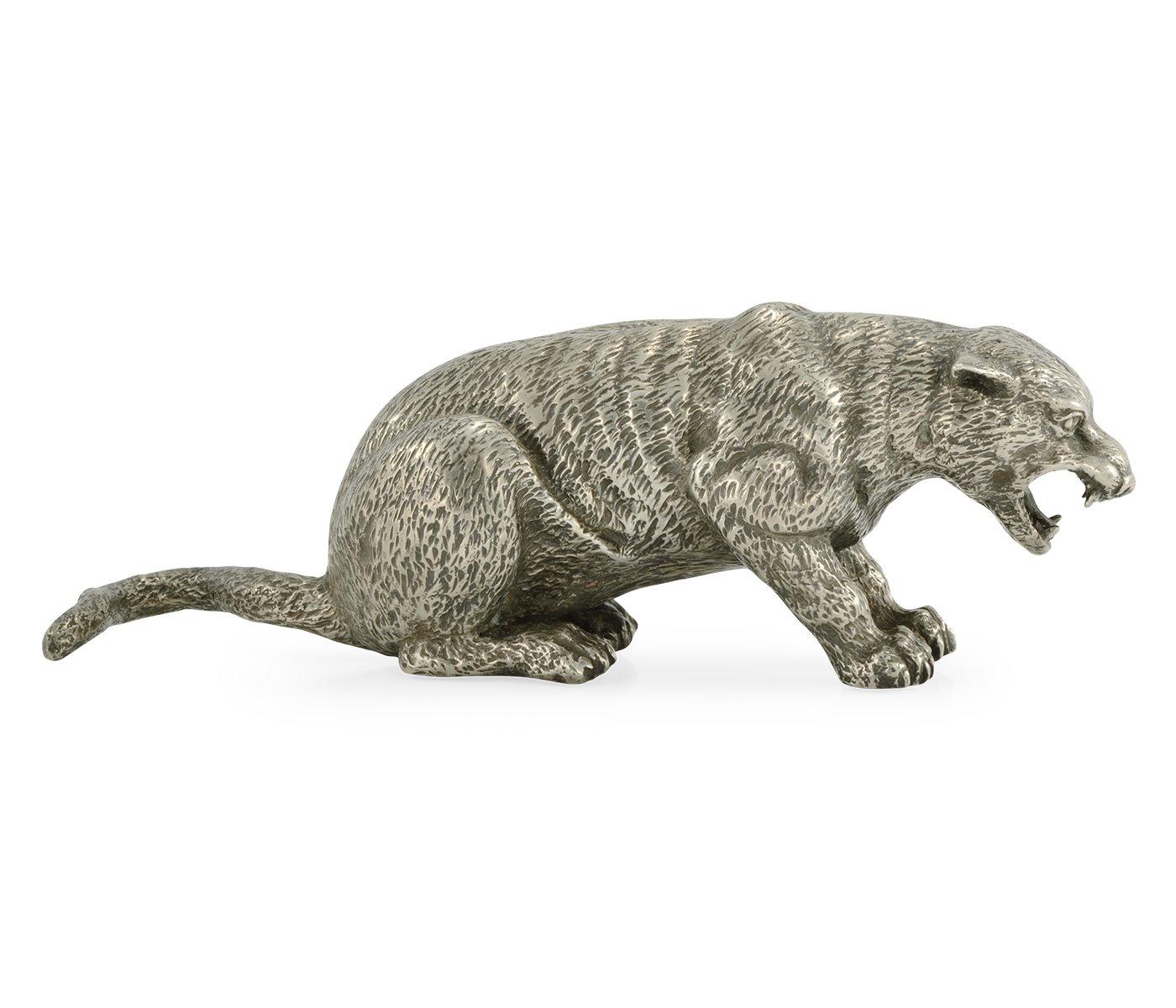 Jonathan Charles Antique White Brass Panther