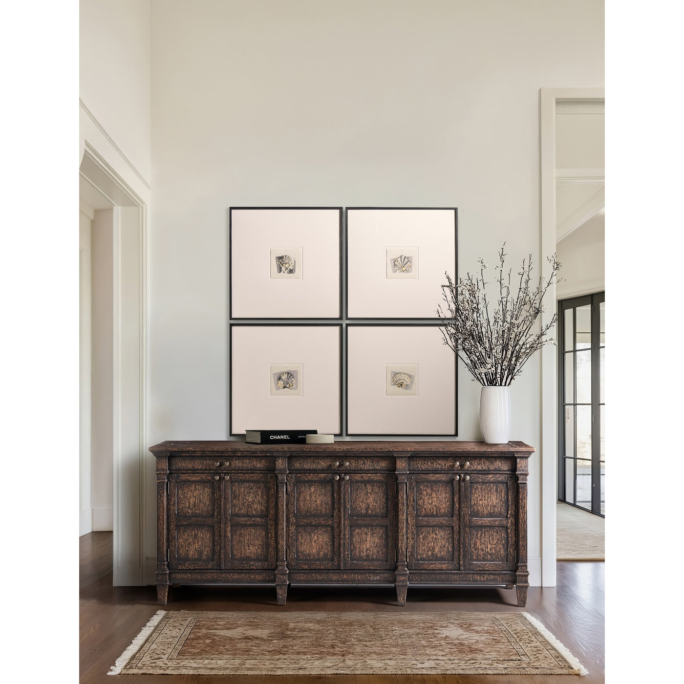 Jonathan Charles Architectural Clamshells Framed Prints - Set of 4