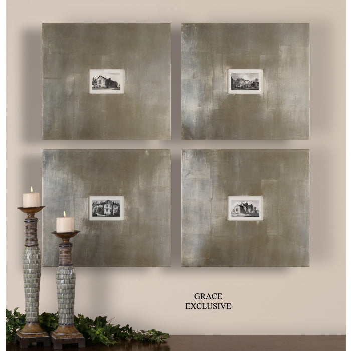 Uttermost Historical Buildings Framed Art - Set of 4