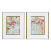  A Touch Of Blush And Rosewood Fences Art, S/2