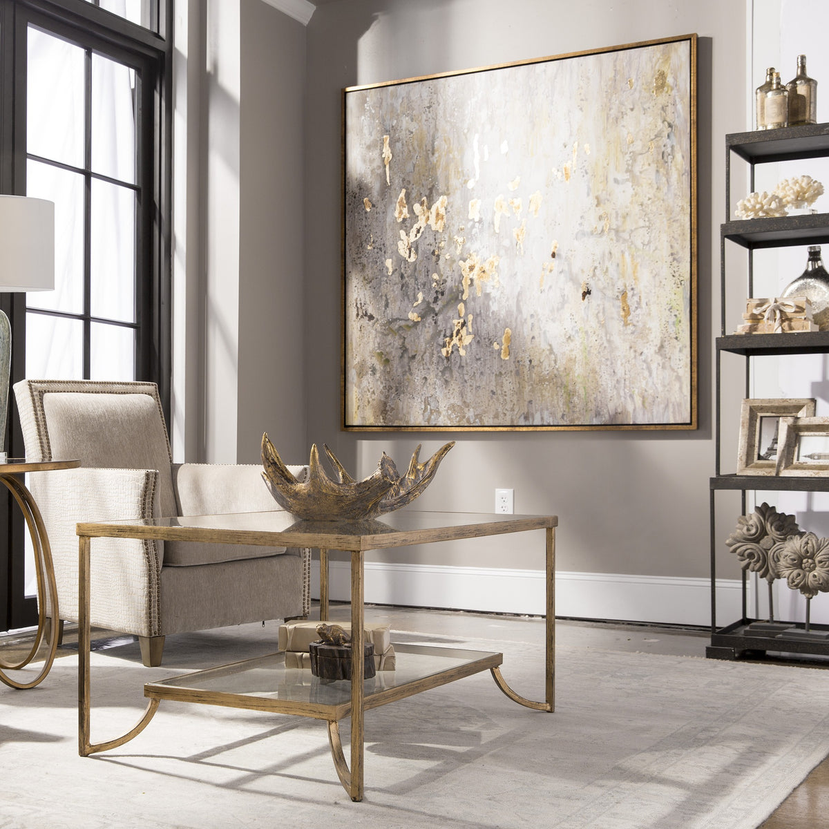 Uttermost Golden Raindrops Modern Abstract Art