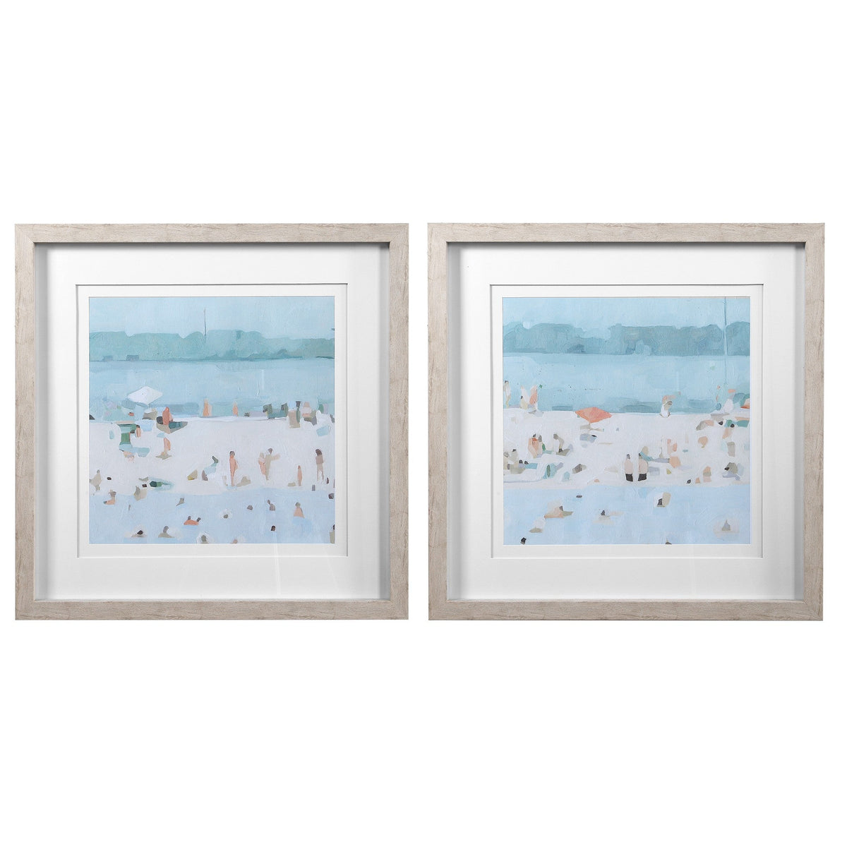  Sea Glass Sandbar Framed Prints, Set/2