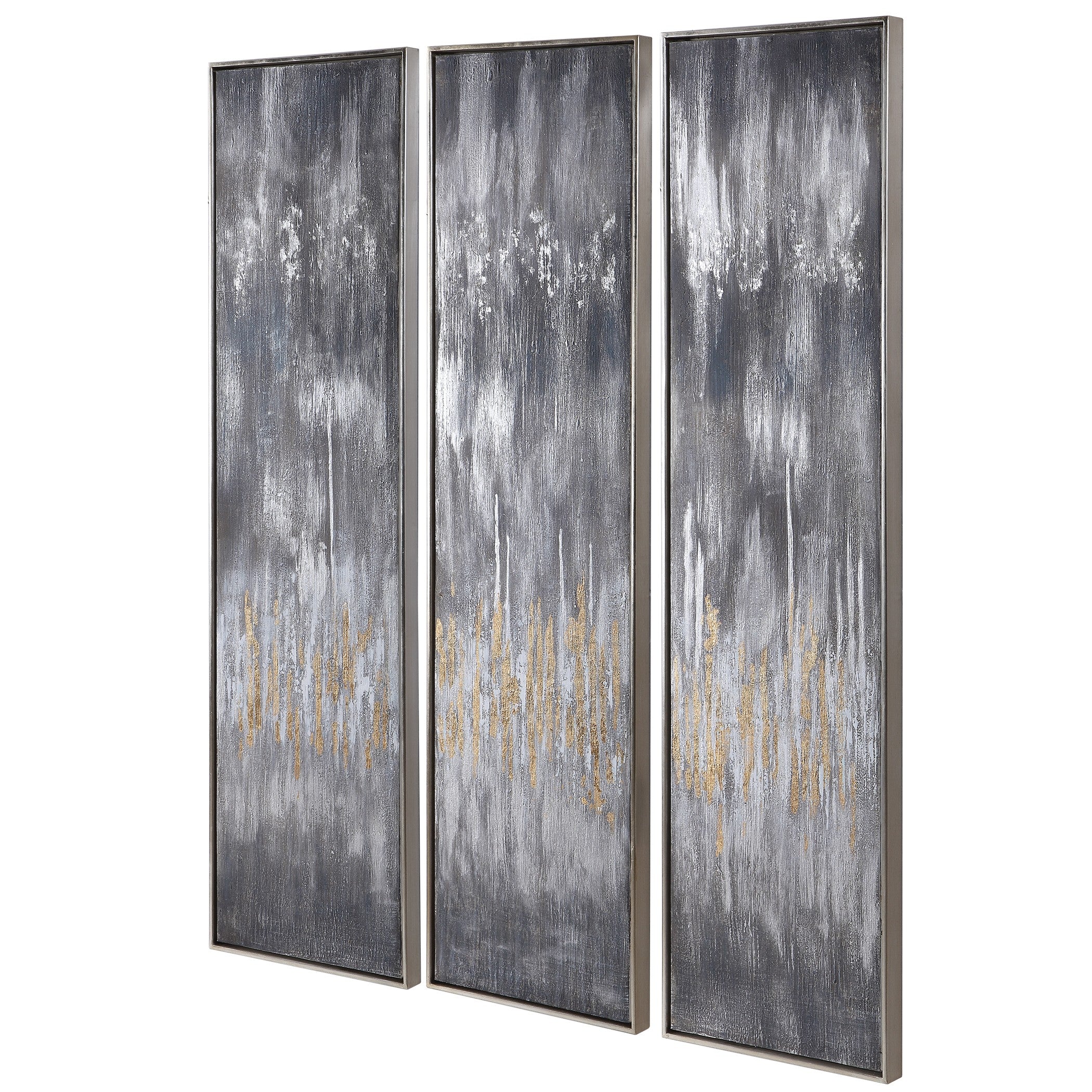 Uttermost Gray Showers Hand Painted Canvases - Set of 2