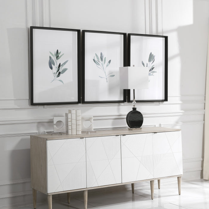 Uttermost Simple Sage Watercolor Prints - Set of 3