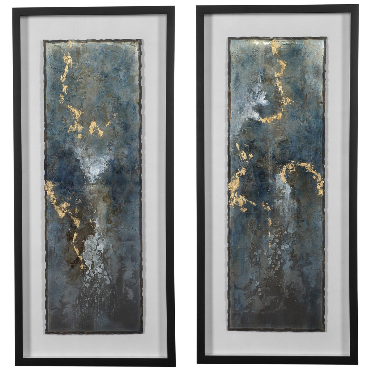 Glimmering Agate Shadow Boxes - Set of 2
