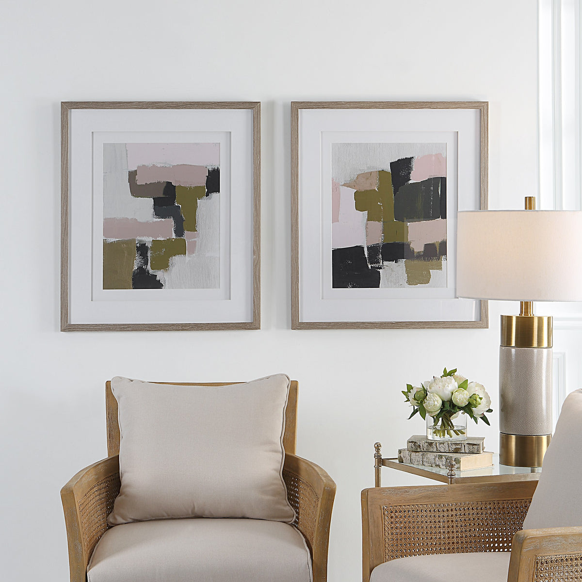 Uttermost Color Block Framed Prints - Set of 2