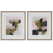  Color Block Framed Prints, Set/2