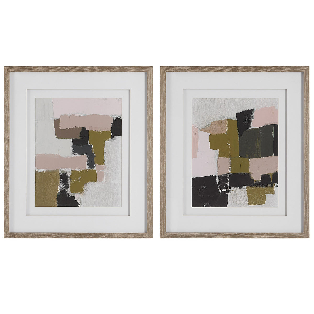  Color Block Framed Prints, Set/2