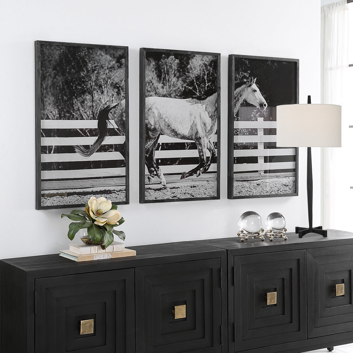 Uttermost Galloping Forward Equine Prints - Set of 3