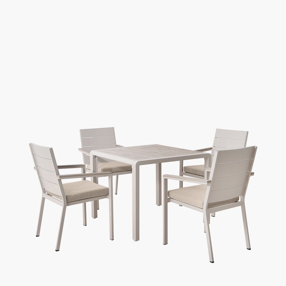 Aruba Outdoor 4 Seater Dining Set in Ash - Pacific Lifestyle Nicholas John Interiors