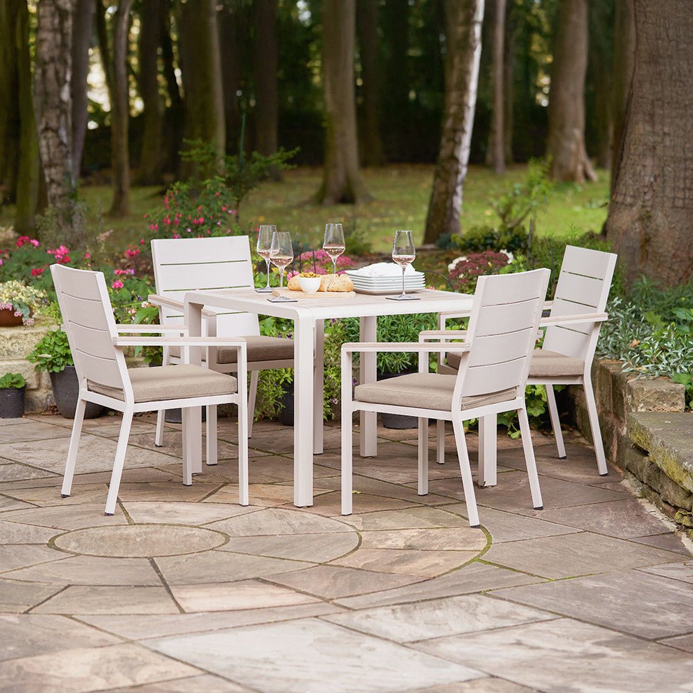 Aruba Outdoor 4 Seater Dining Set in Ash - Pacific Lifestyle Nicholas John Interiors