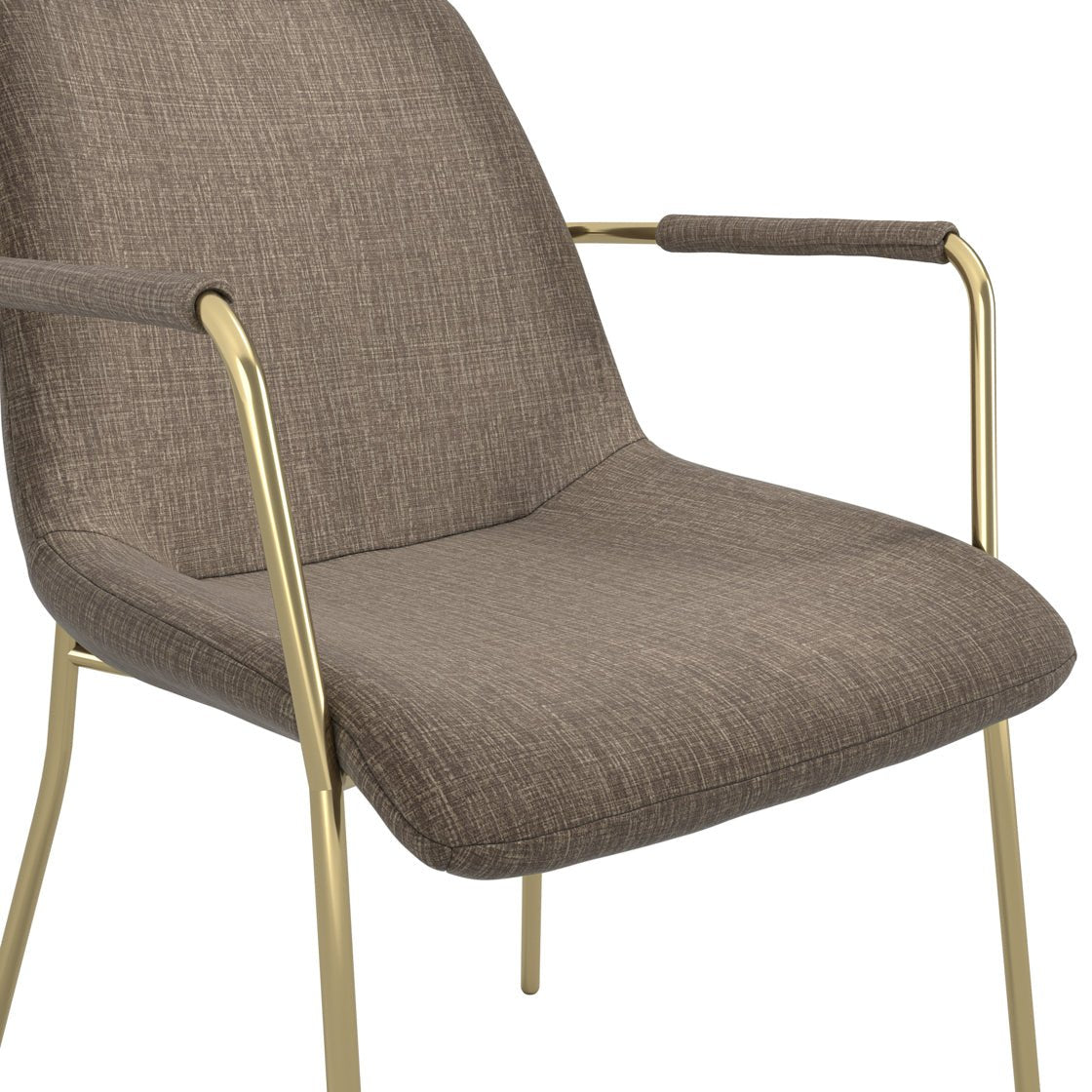 Ashford & Grey Elio Taupe and Gold Dining Chair with Arms Nicholas John Interiors