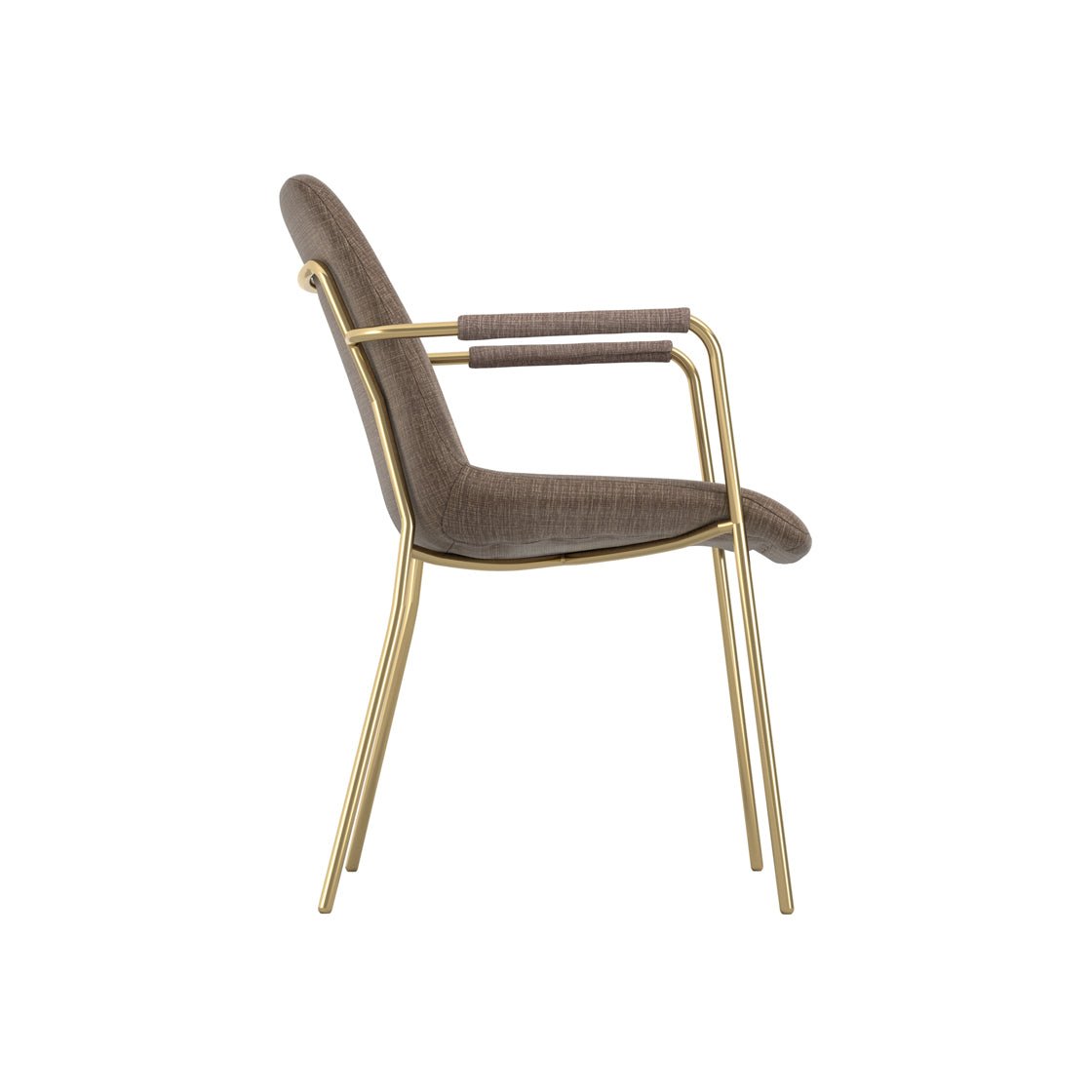 Ashford & Grey Elio Taupe and Gold Dining Chair with Arms Nicholas John Interiors