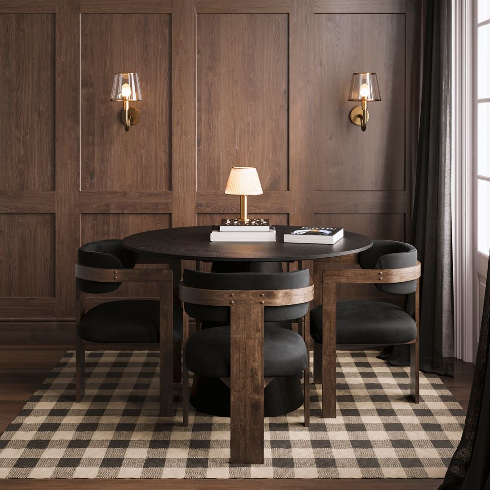 Ashford & Grey Mai Dining Chair in Black & Walnut Nicholas John Interiors