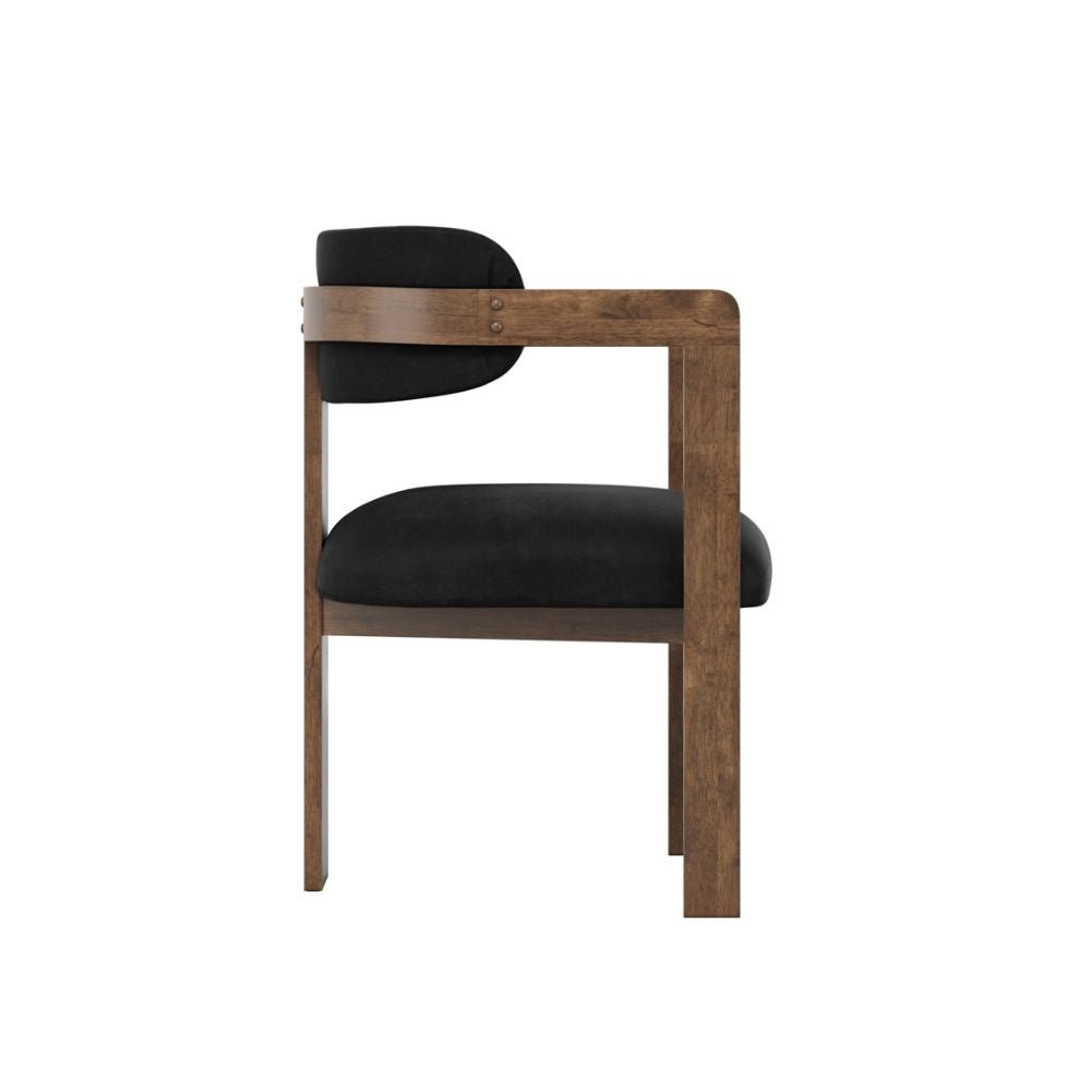 Ashford & Grey Mai Dining Chair in Black & Walnut Nicholas John Interiors