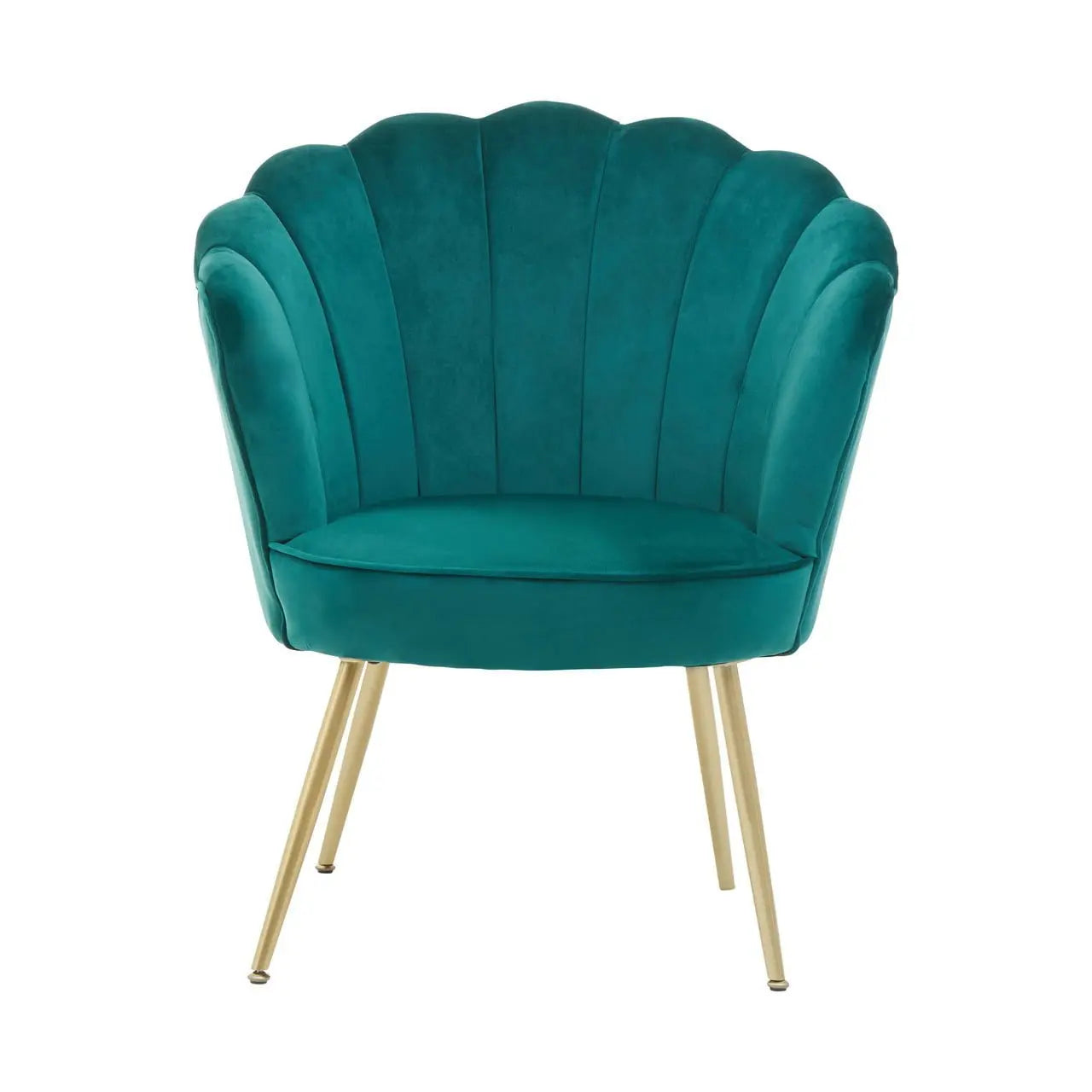 Avalana Emerald Green Velvet Scalloped Chair Accent & Armchairs