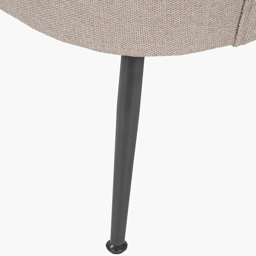 Aviana Natural Chenille and Black Metal Tub Chair - Pacific Lifestyle Pacific Lifestyle