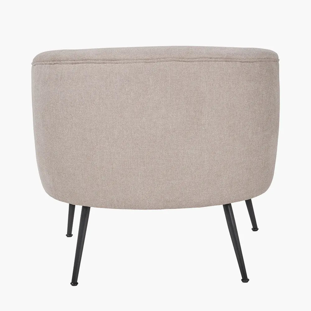 Aviana Natural Chenille and Black Metal Tub Chair - Pacific Lifestyle Pacific Lifestyle