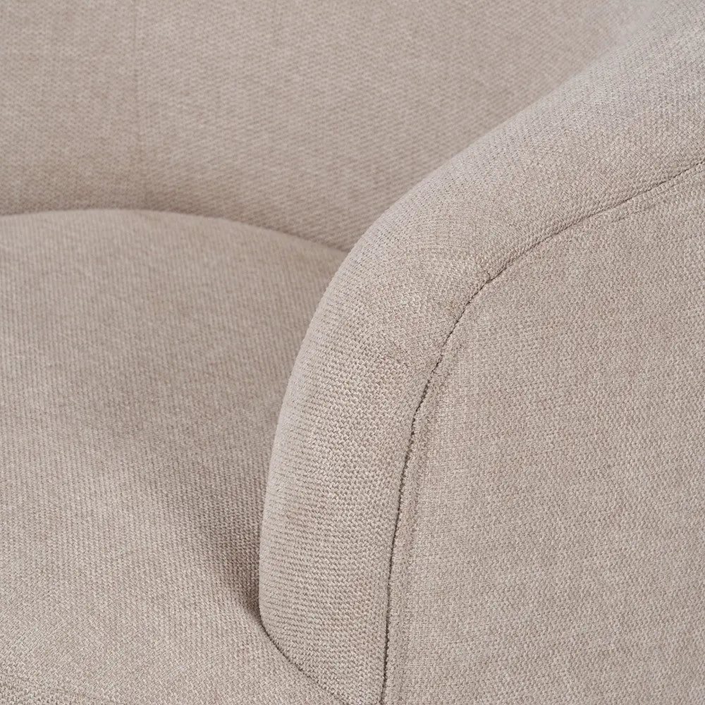 Aviana Natural Chenille and Black Metal Tub Chair - Pacific Lifestyle Pacific Lifestyle