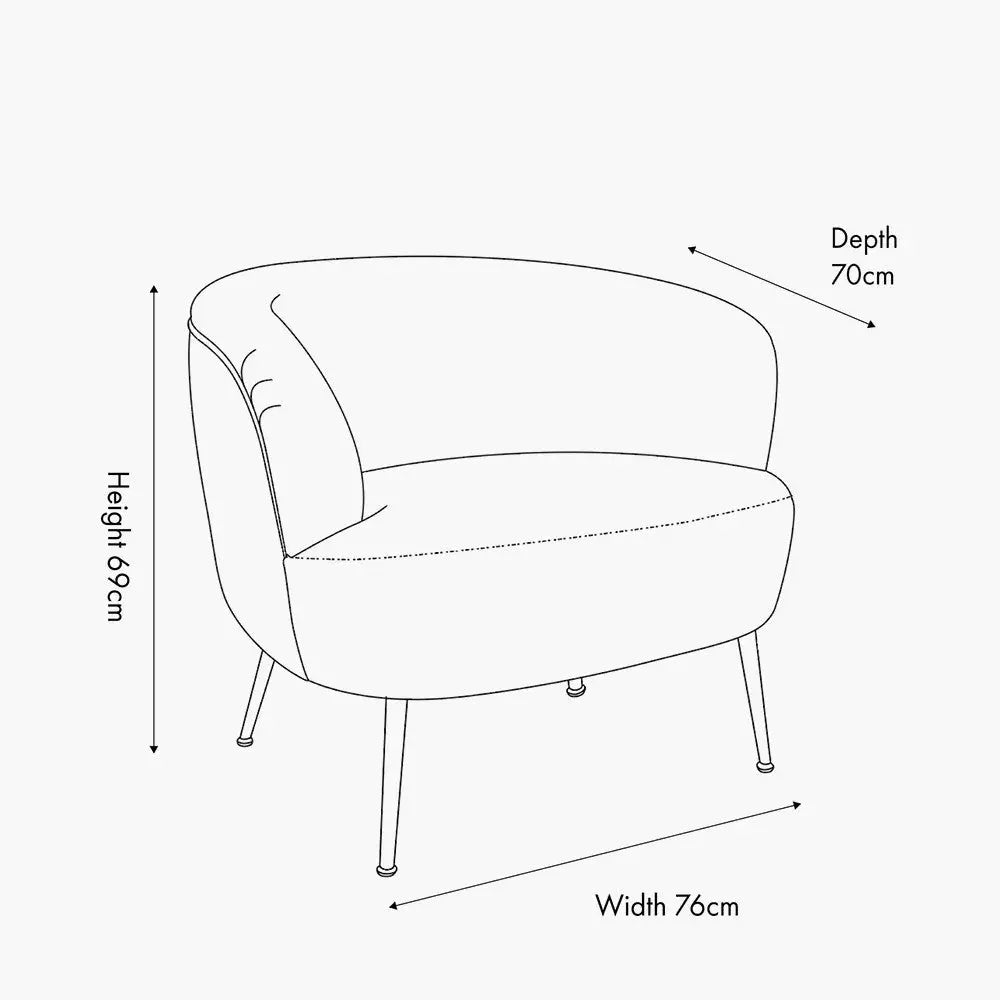 Aviana Natural Chenille and Black Metal Tub Chair - Pacific Lifestyle Pacific Lifestyle