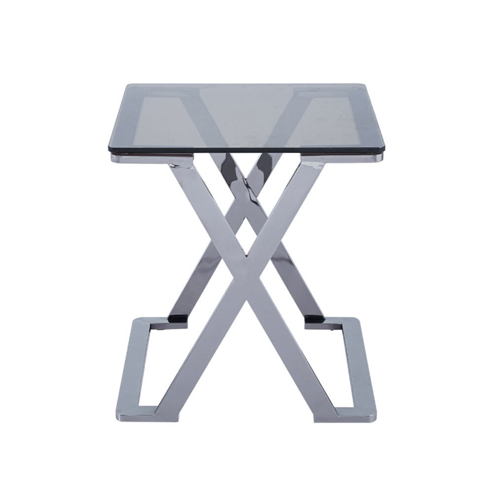 Axel Grey Gunmetal with Smoke Glass End Table