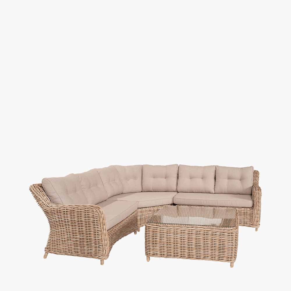 Barakaldo Natural Antique Outdoor Corner Seating Set - Pacific Lifestyle Nicholas John Interiors