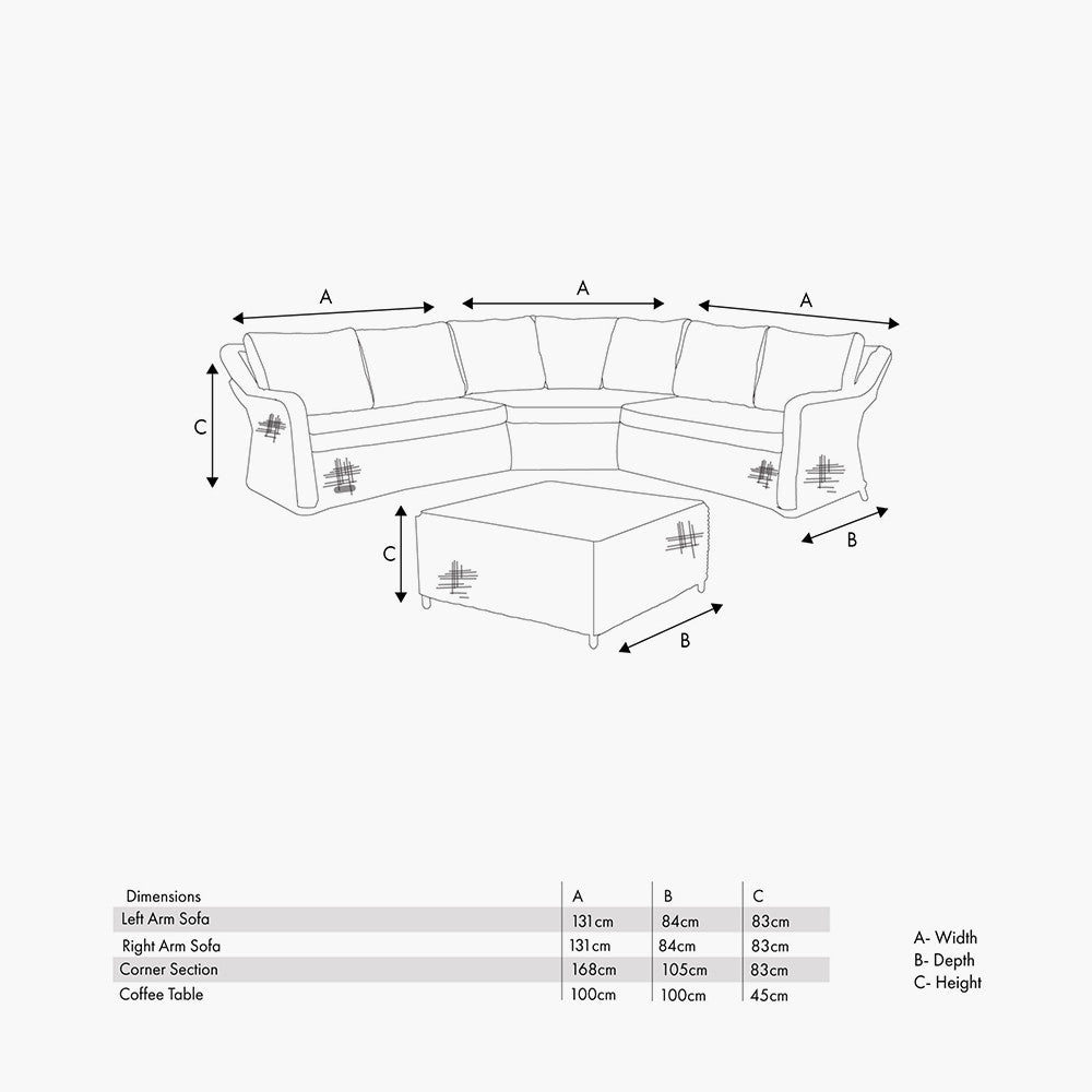 Barakaldo Natural Antique Outdoor Corner Seating Set - Pacific Lifestyle Nicholas John Interiors