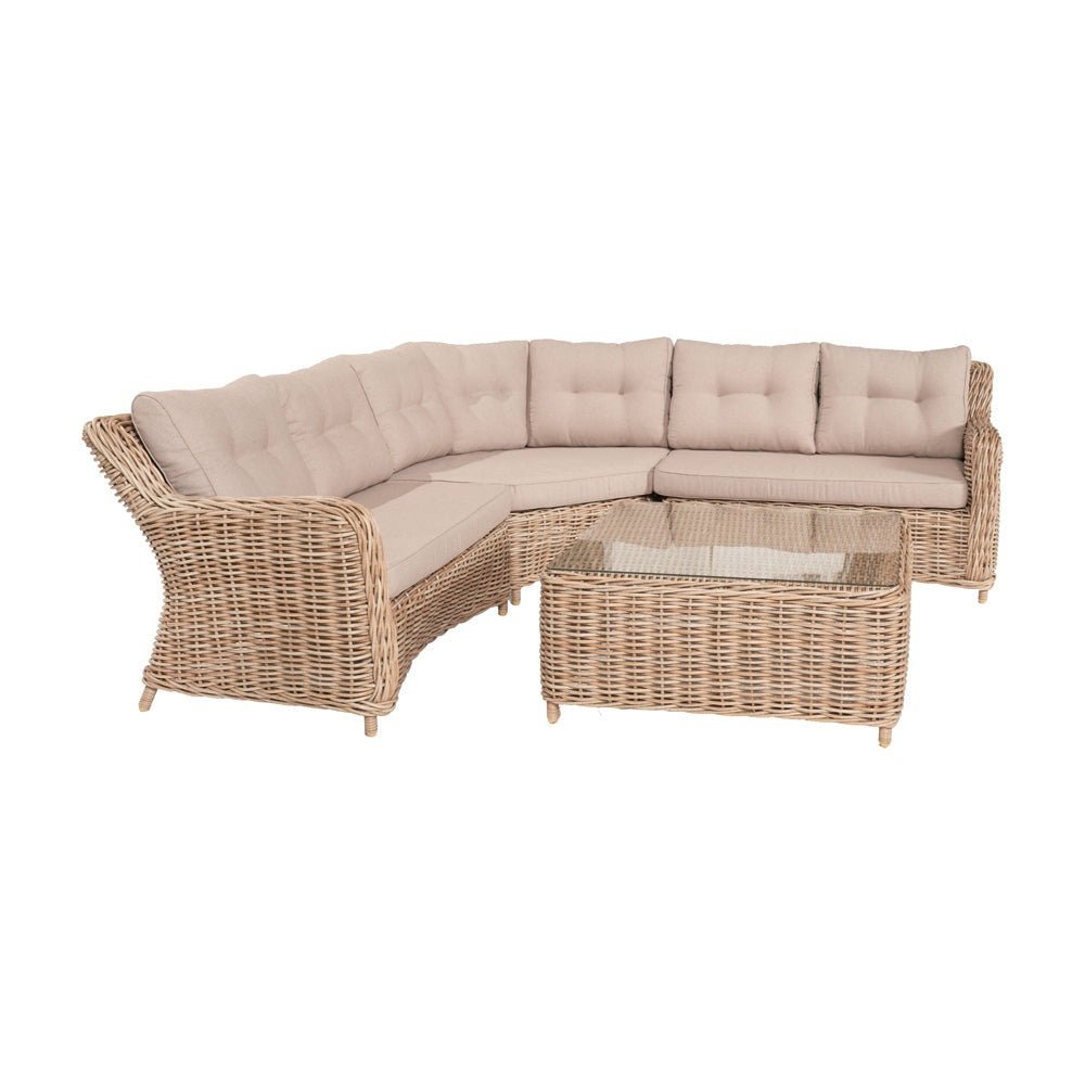 Barakaldo Natural Antique Outdoor Corner Seating Set - Pacific Lifestyle Nicholas John Interiors