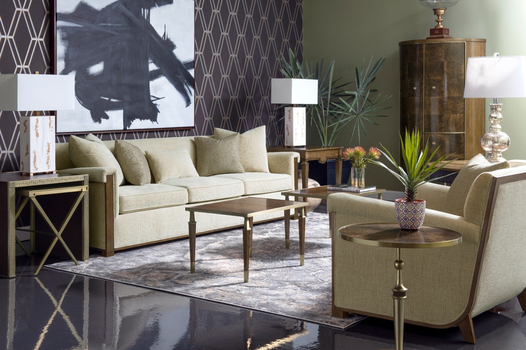 Jonathan Charles Barcelona Round Lamp Table