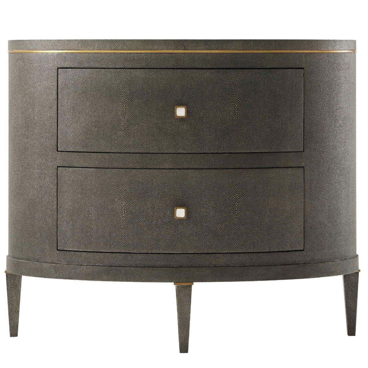 Theodore Alexander Eli Bedside Table in Tempest & Brushed Brass