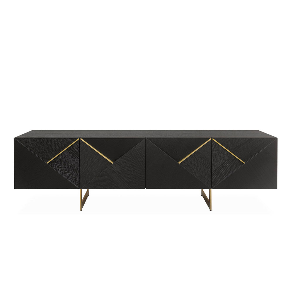 Belgravia 4 Door Dark Espresso and Gold Trim Media Unit Media Unit