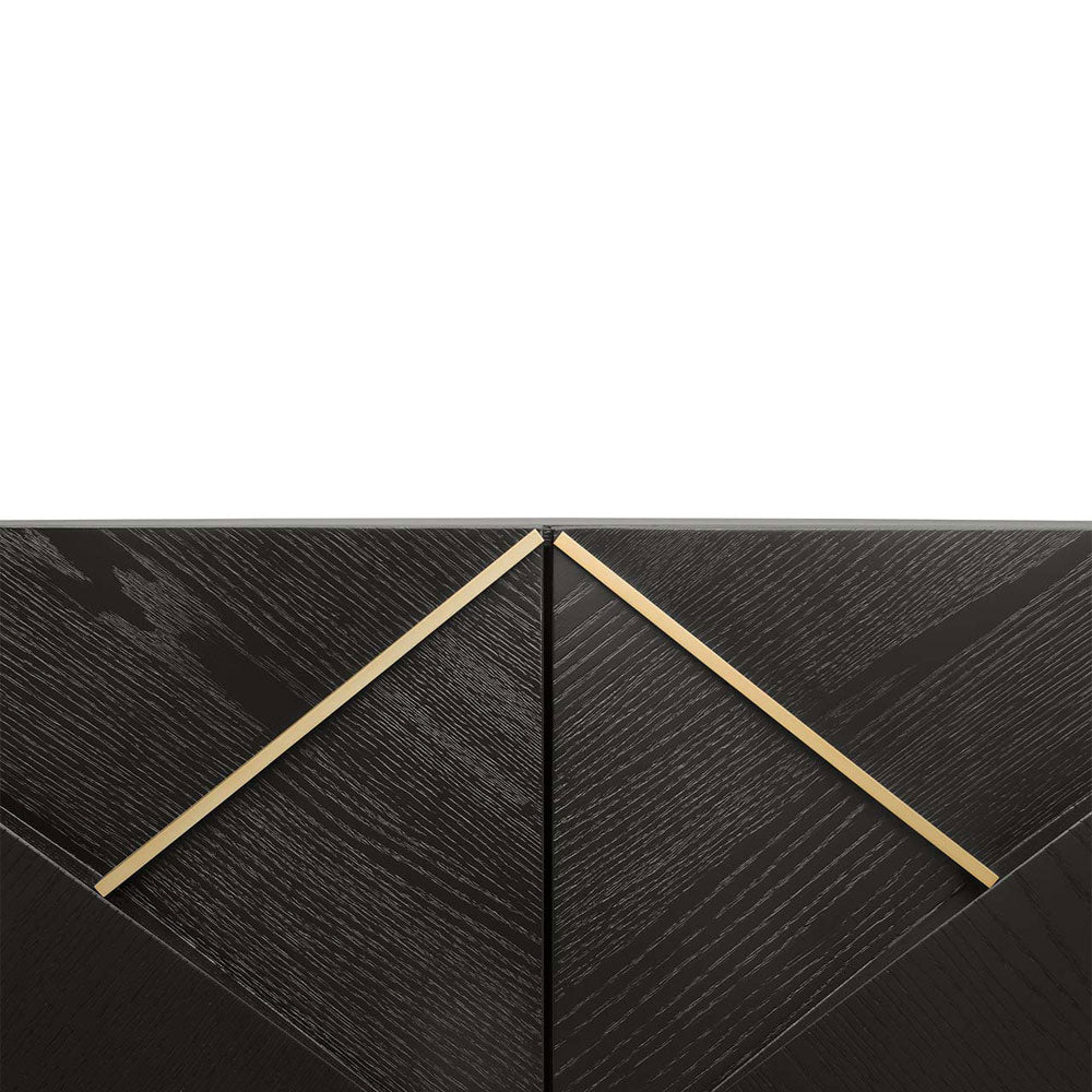 Belgravia 4 Door Dark Espresso and Gold Trim Media Unit Media Unit