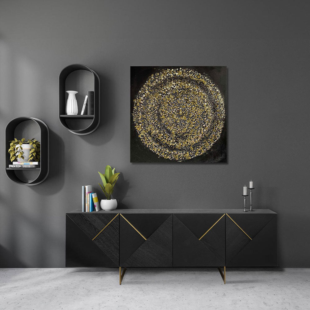 Belgravia 4 Door Dark Espresso and Gold Trim Sideboard Sideboard