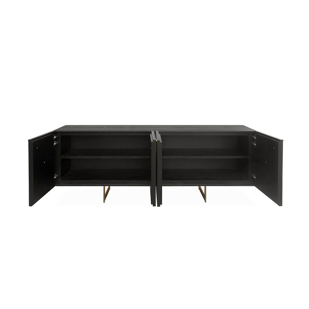 Belgravia 4 Door Dark Espresso and Gold Trim Sideboard Sideboard