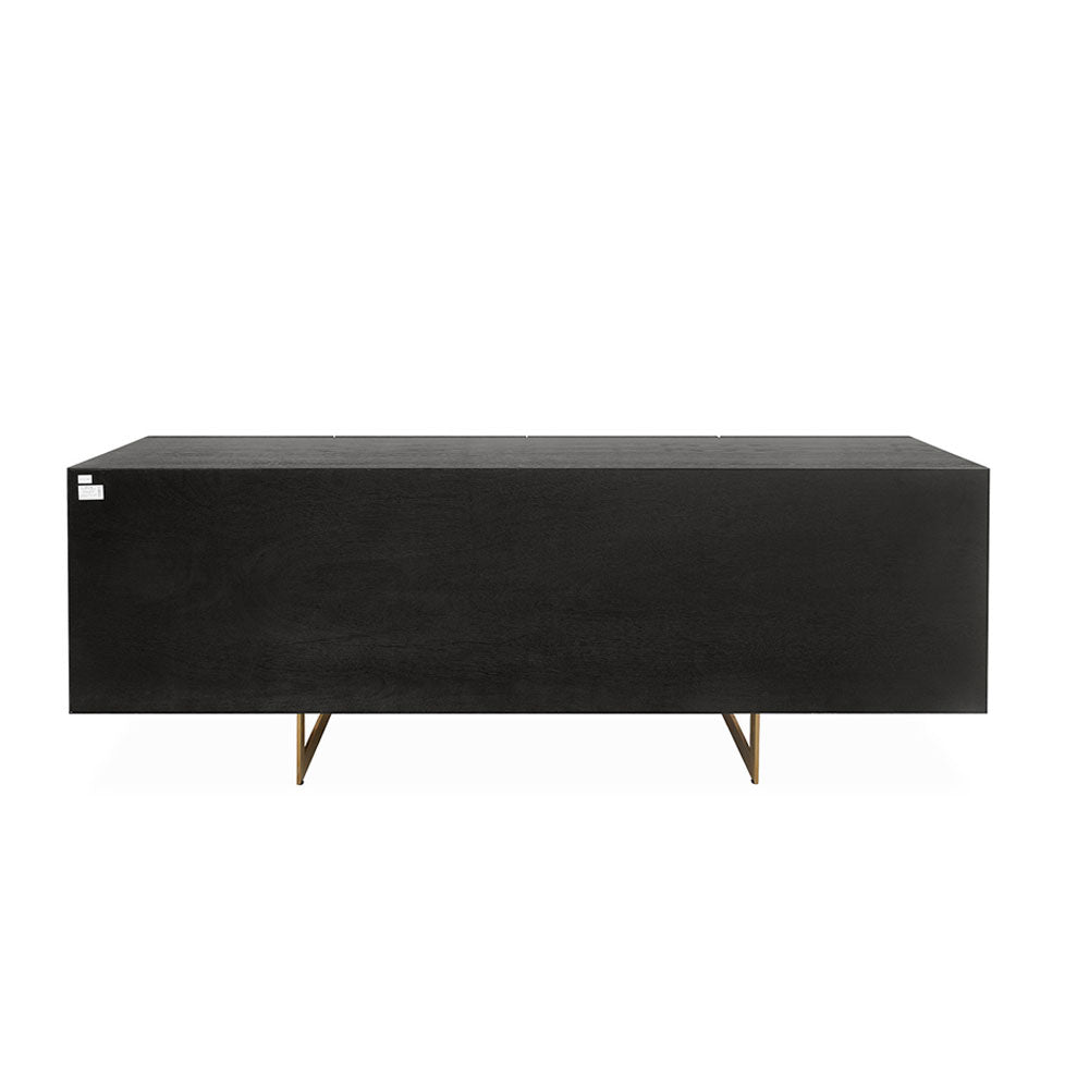 Belgravia 4 Door Dark Espresso and Gold Trim Sideboard Sideboard