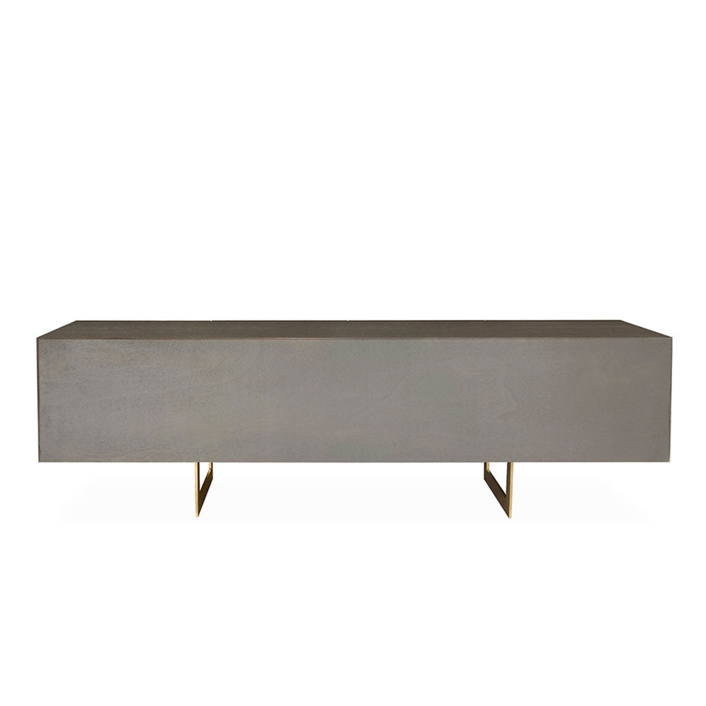 Belgravia 4 Door Grey Taupe and Gold Trim Media Unit Media Unit