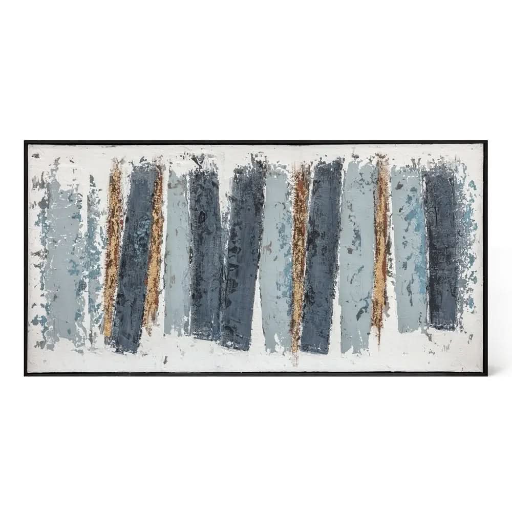 Berkeley Designs Large Abstract Oil on Canvas Art | Black Frame ...