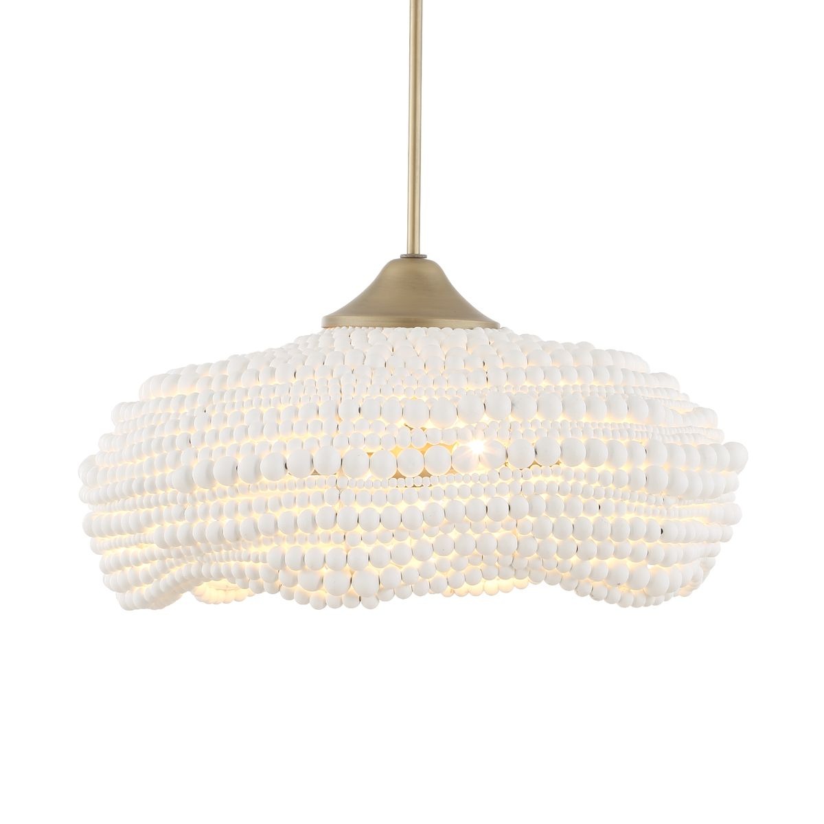 Biddeford White Beaded 5-Light Pendant