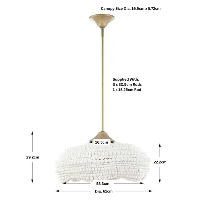 Uttermost Biddeford White Beaded 5-Light Pendant