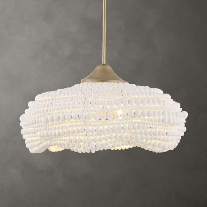 Uttermost Biddeford White Beaded 5-Light Pendant