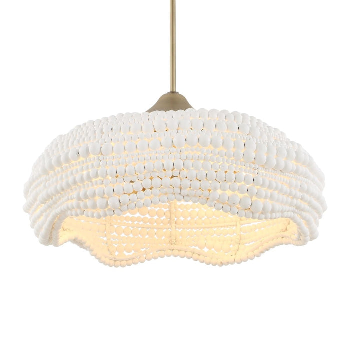 Uttermost Biddeford White Beaded 5-Light Pendant