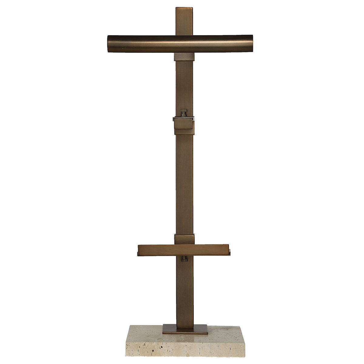 Uttermost Lean On Me Lighted Easel in Travertine/Bronze