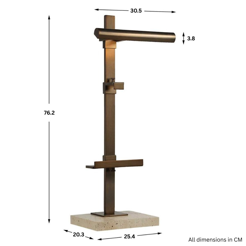 Uttermost Lean On Me Lighted Easel in Travertine/Bronze